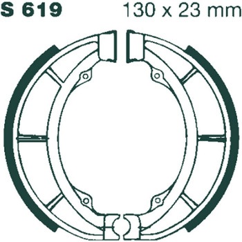 モーターサイクル 溝付き リプレイスメント ブレーキシューズ リア右側用 EBC Brakes (イービーシーブレーキ)