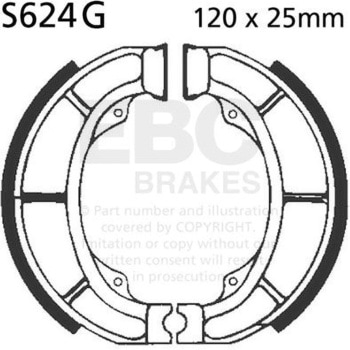 モーターサイクル 溝付き リプレイスメント ブレーキシューズ フロント右側用 EBC Brakes (イービーシーブレーキ)