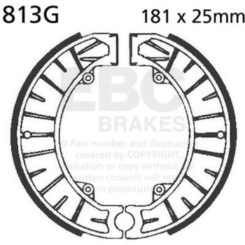 モーターサイクル 溝付き リプレイスメント ブレーキシューズ リア右側用 EBC Brakes (イービーシーブレーキ)