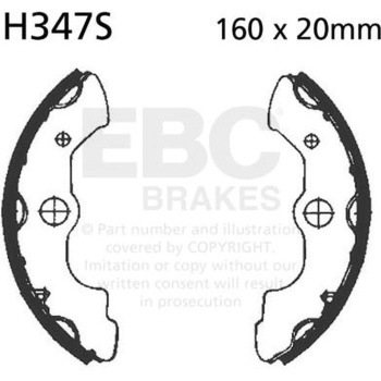Plain モーターサイクル リプレイスメント ブレーキシューズ フロント左側用 EBC Brakes (イービーシーブレーキ)