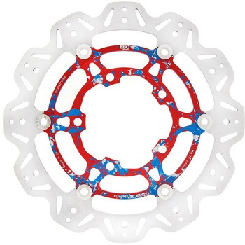 Veeシリーズ Sport バイク ブレーキディスク(カスタムブルー&レッドハブ)フロント左側用 EBC Brakes (イービーシーブレーキ)