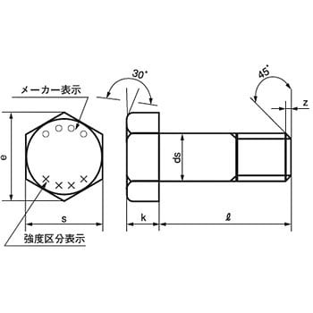 M24×45 鋼強度区分10.9六角ボルト(鉄/3価ホワイト)(小箱) 1箱(20個