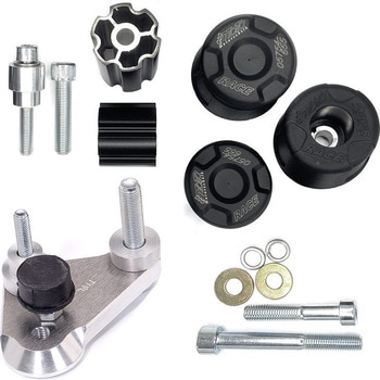クラッシュパッドセット マウンティングプレート ブラックアノダイズド KTM Duke 125 / 200 (2011-2016) GSG Mototechnik (GSGモトテクニック)