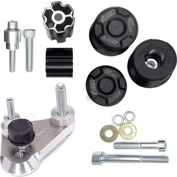 クラッシュパッドセット マウンティングプレート ブラックアノダイズド KTM Duke 390 (2013 -) GSG Mototechnik (GSGモトテクニック)