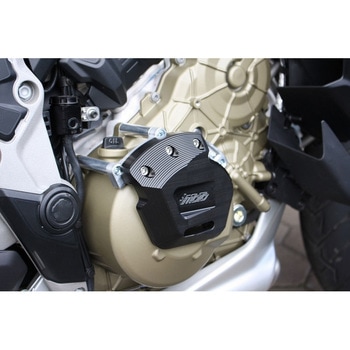 エンジンプロテクション クラッシュパッドセット プレート / AL sockets 右側 ブラックアノダイズド Ducati ムルティストラーダ V4 (2021 -) GSG Mototechnik (GSGモトテクニック)