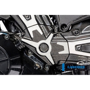 カーボンパーツ カムベルトカバー グロス + クロームデカール付 Ducati XDiavel 16- ILMBERGER (イルムバーガーカーボンパーツ)