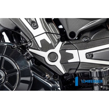カーボンパーツ カムベルトカバー マット + クロームデカール付 Ducati XDiavel 16- ILMBERGER (イルムバーガーカーボンパーツ)