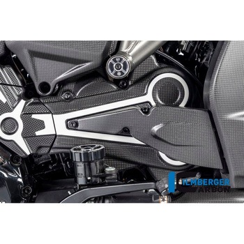 カーボンパーツ カムベルトカバー マット + クロームデカール付 Ducati XDiavel 16- ILMBERGER (イルムバーガーカーボンパーツ)