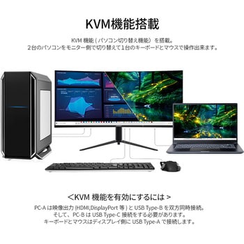 JN-IPSC34UWQHDR-C65W-H 液晶ディスプレイ/34型/3440×1440/DP×1、HDMI×1、TypeC×1/ブラック/スピーカー：有  JAPANNEXT IPS系 非光沢 フリッカーフリー○ 高さ調節130mm JN-IPSC34UWQHDR-C65W-H - 【通販モノタロウ】