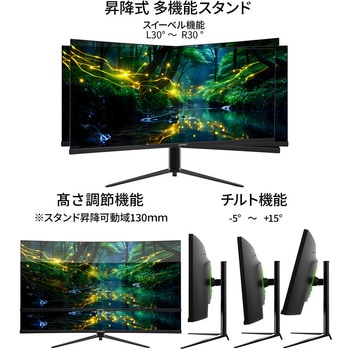 液晶ディスプレイ/34型/3440×1440/DP×1、HDMI×1、TypeC×1/ブラック/スピーカー：有 JAPANNEXT
