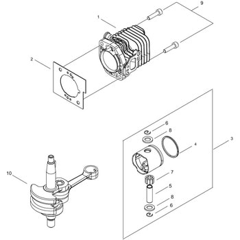 シリンダ・ピストン・クランク室部品HT2210S-600B 新ダイワ