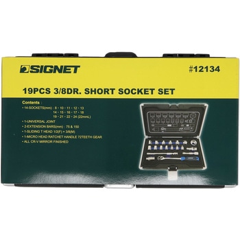 3/8DR 19PC ショートソケットセット(6角) SIGNET(シグネット)