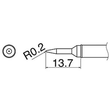 R0．2mm交換用こて先(EA304AL用) エスコ