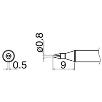 直径0．8mm交換用こて先(EA304AL用) エスコ