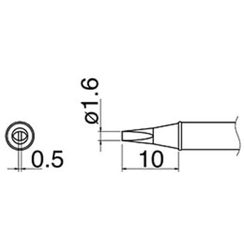 直径1．6mm交換用こて先(EA304AL用) エスコ