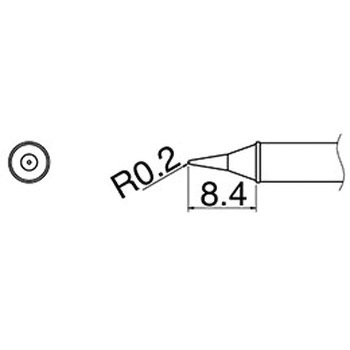 R0．2mm交換用こて先(EA304AL用) エスコ