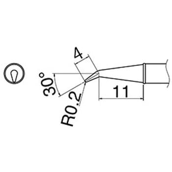 R0．2mm交換用こて先(EA304AL用) エスコ