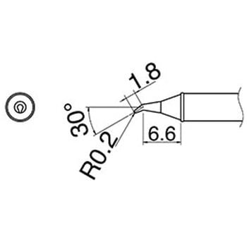 R0．2mm交換用こて先(EA304AL用) エスコ