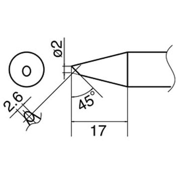 直径0．2mm交換用こて先(EA304AM用) エスコ