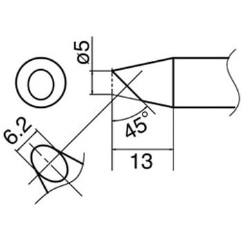 直径0．5mm交換用こて先(EA304AM用) エスコ