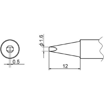 直径1．6mm交換用こて先(EA304AP用) エスコ
