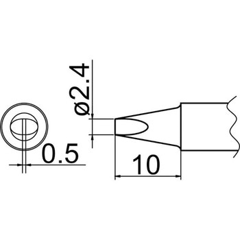 直径2．4mm交換用こて先(EA304AP用) エスコ