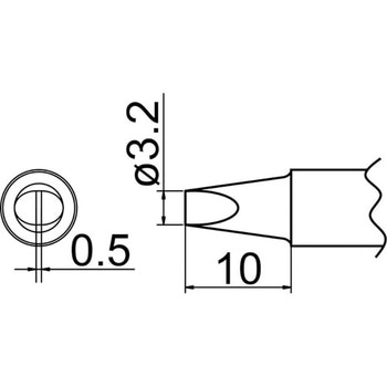 直径3．2mm交換用こて先(EA304AP用) エスコ