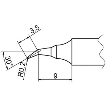 R0．2mm交換用こて先(EA304AP用) エスコ