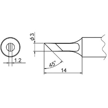 直径3．0mm交換用こて先(EA304AP用) - エスコ