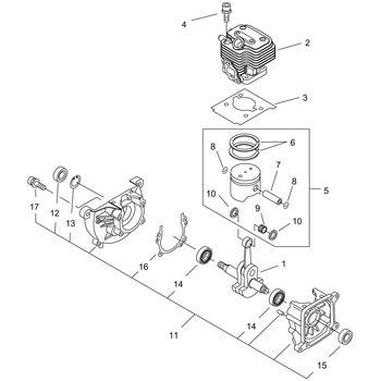 シリンダ・クランク室・ピストン部品RM1027-2WD 新ダイワ