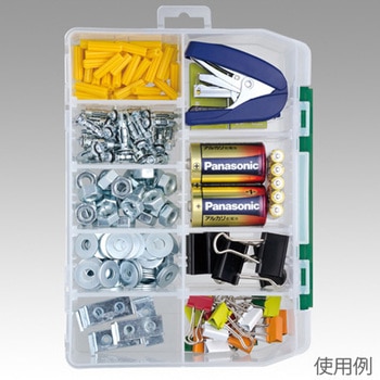 255x190x60mmパーツケース(仕切板8枚) エスコ