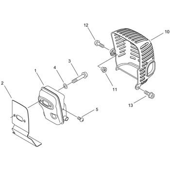マフラ(消音器)部品RM1027-GTD 新ダイワ