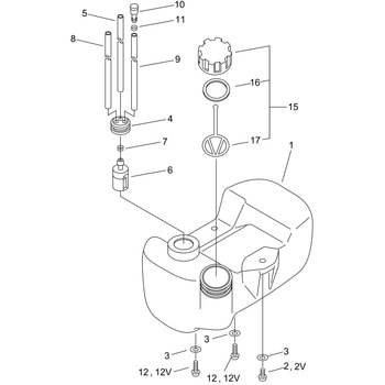 燃料タンク部品RM1027-PTD15 新ダイワ
