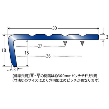 アシステップ 階段滑り止め ステンレス製ノンスリップ タイヤなし無垢タイプ 塩ビタイル・長尺シート用 12-50DX アシスト