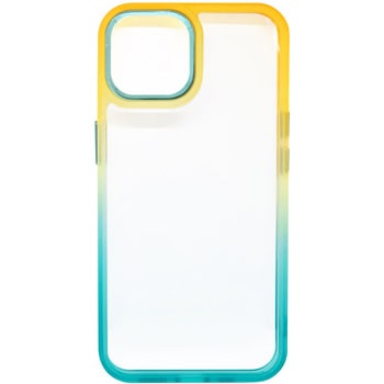 iPhone グラデーションカバーケースオレンジ×ミント エアージェイ