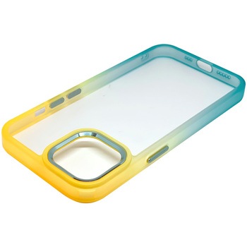 iPhone グラデーションカバーケースオレンジ×ミント エアージェイ