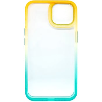 iPhone グラデーションカバーケースオレンジ×ミント エアージェイ