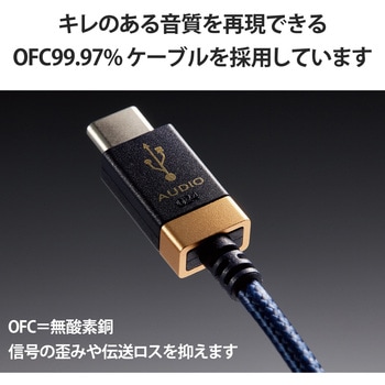 タイプCケーブル (Type-C to C) 1m 高耐久 ハイレゾ対応 RoHS指令準拠 エレコム