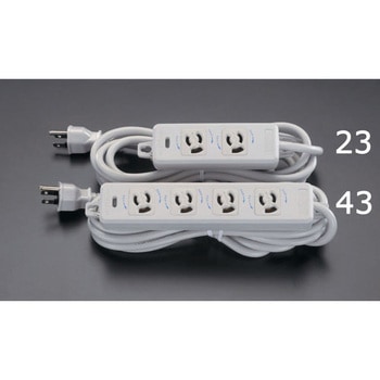 AC125V/15A タップ(2口・抜け止・アース付) エスコ