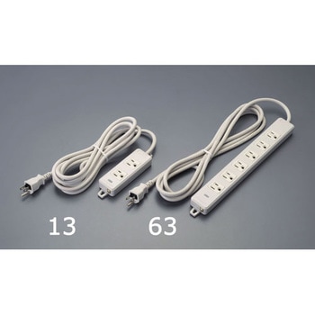 AC125V/15Aタップ(6口・アース・マグネット付) エスコ