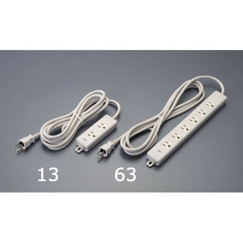 AC125V/15Aタップ(6口・アース・マグネット付) エスコ