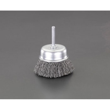 38mm/6．0mm軸軸付ブラシ(カップ型スチール製) - エスコ
