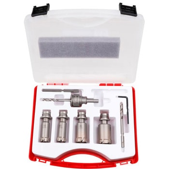 4本組超硬付深穴ホールソーセット エスコ