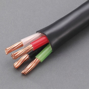 0．75mm2x10m/4芯[2種EPゴム]キャブタイヤケーブル エスコ