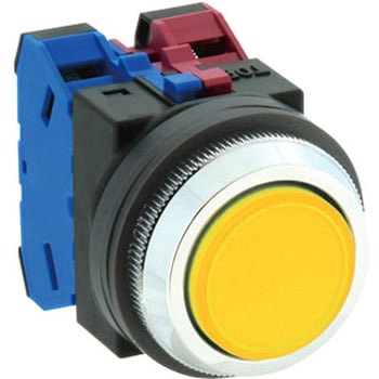 1b/30mm押しボタンスイッチ(平型/黄) エスコ