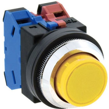 1a-1b/30mm押しボタンスイッチ(突型/黄) エスコ