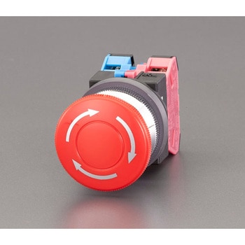 1a-1b/30mmプッシュロックターンリセットスイッチ(赤) エスコ
