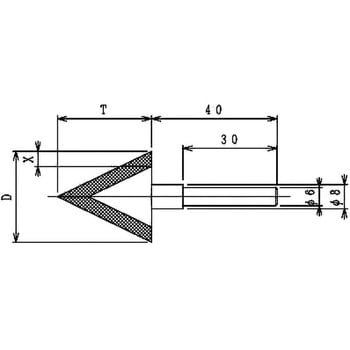 軸付メタルダイヤ円錐型 アオヤマ技研工業 軸付ダイヤモンド砥石