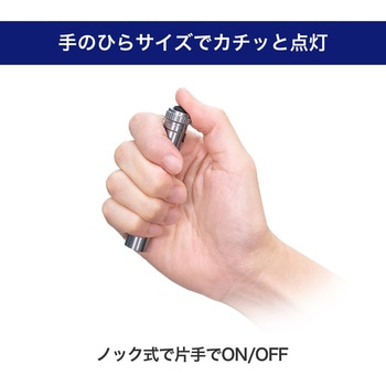 LEDキーライト 20ルーメン 伸縮リール付 防沫形 IPX4 電池寿命7時間 ELPA