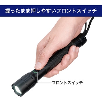 LEDアルミハンドライト 250ルーメン 単3形乾電池2本 集光・散光 ELPA